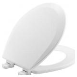 ROUND ENAMELED WOOD CLOSED FRONT TOILET SEAT IN WH