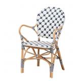 $132 BRYSON BLUE AND WHITE WEAVING NATURAL RATTAN
