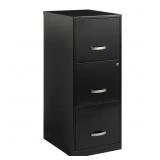 $126 18 IN. D 3-DRAWER BLACK METAL SMART LETTER WI
