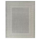 GRAY 5 FT. X 7 FT. BORDER INDOOR/OUTDOOR AREA RUG