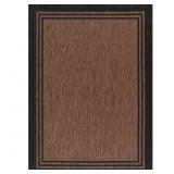 5 X 7 GOLD BLACK ALOHA WASHABLE BORDERED INDOOR OU