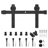 6 FT./72 IN. BLACK J SHAPE SLIDING BARN DOOR TRACK