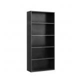 5-SHELF BLACK FREESTANDING MDF OPEN BOOKCASE, PANT