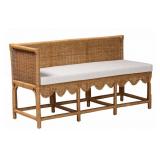 LIGHT HONEY RATTAN CORNER BENCH