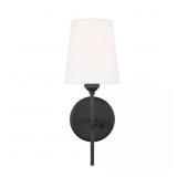BAKER 5.5 IN. 1-LIGHT MIDNIGHT BLACK WALL SCONCE W