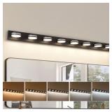 $201 JUSHENG 63 IN. 8 LIGHT BLACK BATHROOM DIMMABL