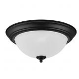 12.75 IN. 2-LIGHT BLACK FLUSH MOUNT CEILING LIGHT