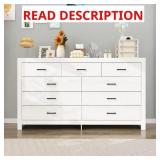 $259 WHITE WOOD GRAIN 63 IN. W WOODEN DRESSER, CHE