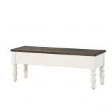 $192 JOANNA IVORY AND DARK OAK STORAGE BENCH