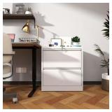 $185 2-DRAWER WHITE METAL 26.77 IN. W LATERAL FILE