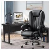 $264 LEATHER ADJUSTABLE HEIGHT MASSAGE OFFICE CHAI