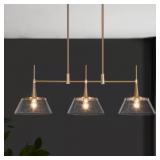 $271 34.5 IN. LARGE BRASS MODERN ISLAND LINEAR CHA
