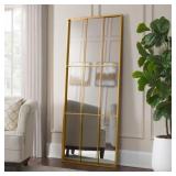 $339 OVERSIZED GOLD METAL FRAME WINDOWPANE CLASSIC