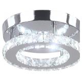 HOPGGIE 7.9 INCH MODERN CRYSTAL CEILING LIGHT FIXT