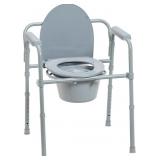 DRIVE MEDICAL FOLDING STEEL BEDSIDE COMMODE CHAIR