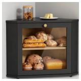GOOZII CORNER BREAD BOX FOR KITCHEN COUNTERTOP, BL