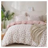 QUEEN COMFORTER SET FLOWERS SOFT 3 PIECES CHIC CRI
