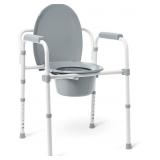 MEDLINE 3-IN-1 STEEL BEDSIDE COMMODE, ELONGATED SE