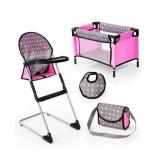 BAYER BABY DOLL HIGH CHAIR-CRIB 4 PIECE SET - MULT