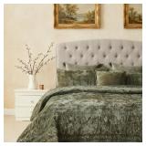 3 PIECES LUXURIOUS VELVET CALIFORNIA KING QUILTS S