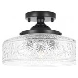 SEMI FLUSH MOUNT CEILING LIGHT FIXTURE, VINTAGE MA