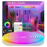 16.4FT NEON ROPE LIGHTS,FLEXIBLE LED ROPE LIGHT CO