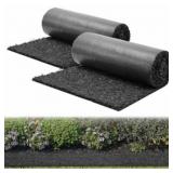 VEVOR RUBBER MULCH MAT ROLL, 2 ROLLS 96   24 IN RE