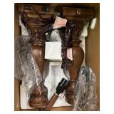 TWIN WOOD BASE LAMPS WITH CORD PLUG INS