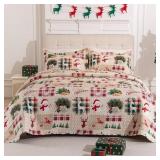 3-PIECE CHRISTMAS QUILT SET KING SIZE COZY XMAS SN