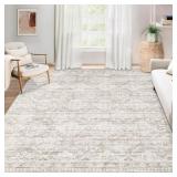 AREA RUG FOR LIVING ROOM 6X9: LARGE WASHABLE BOHO
