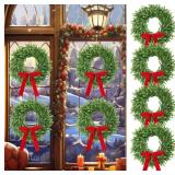 4 PCS LIGHT UP CHRISTMAS NORFOLK PINE WREATHS WITH