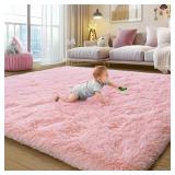 ULTRA SOFT FLUFFY PINK RUGS FOR BEDROOM 4X6 FEET,