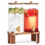 2 PCS 1.5 GALLON DRINK DISPENSER, GLASS BEVERAGE D