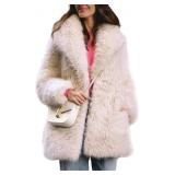 WYEYSYT WOMENS FAUX FUR COAT LONG FLUFFY SHAGGY JA