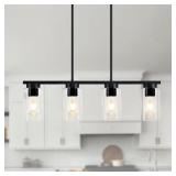 $127 ISLAND LIGHTS FOR KITCHEN,4-LIGHT BLACK DININ