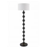 TALL BLACK WITH SILVER STREAKS WOODEN BASE ABSTRAC