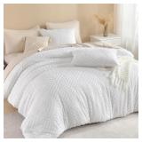 LITANIKA WHITE KING SIZE COMFORTER SET, 3 PIECES T