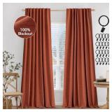 MIULEE TERRACOTTA 100% BLACKOUT CURTAINS 84 INCHES