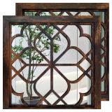 WOCRED 20INCH 2 PCS SQUARE WALL MIRROR,GORGEOUS RU