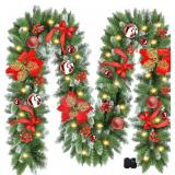 CHRISTMAS GARLAND WITH LIGHTS, 9FT 30 LED PRELIT C