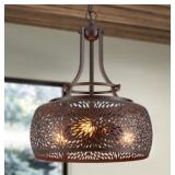 $115 OIL RUBBED BRONZE CHANDELIER PENDANT LASER ET