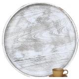 EXTRA LARGE ROUND OTTOMAN TABLE TRAY ROUND-24 - RU