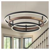 $180 3 RING LED CHANDELIER BLACK ROUND CHANDELIER