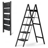 5-STEP FOLDING LADDER, HEAVY DUTY LADDERS FOR HOME