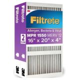 FILTRETE 16X20X4 AC FURNACE AIR FILTER, MPR 1550,