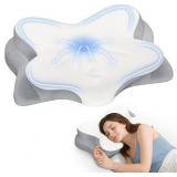 CERVICAL NECK PILLOW, ERGONOMIC MEMORY FOAM PILLOW