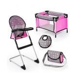 BAYER BABY DOLL HIGH CHAIR-CRIB 4 PIECE SET - MULT