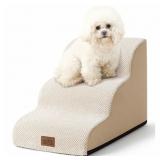 DOG STAIRS FOR SMALL DOGS, CURVED PET STEP WITH LE