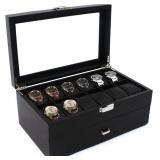 WATCH BOX FOR MEN,24 SLOT LUXURY DISPLAY CASE ORGA