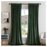 MIULEE OLIVE GREEN VELVET CURTAINS THERMAL INSULAT